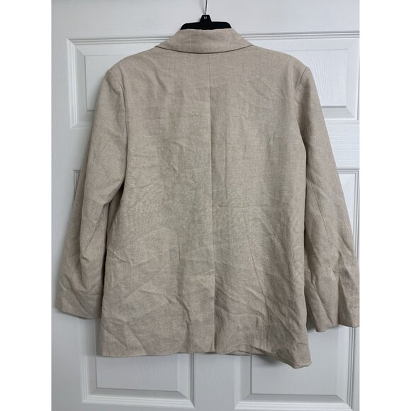 Old Navy M Linen Double Breasted Creem Blazer Jacket Coastal Beach - Picture 3 of 9